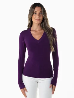 Camisola malha manga comprida v