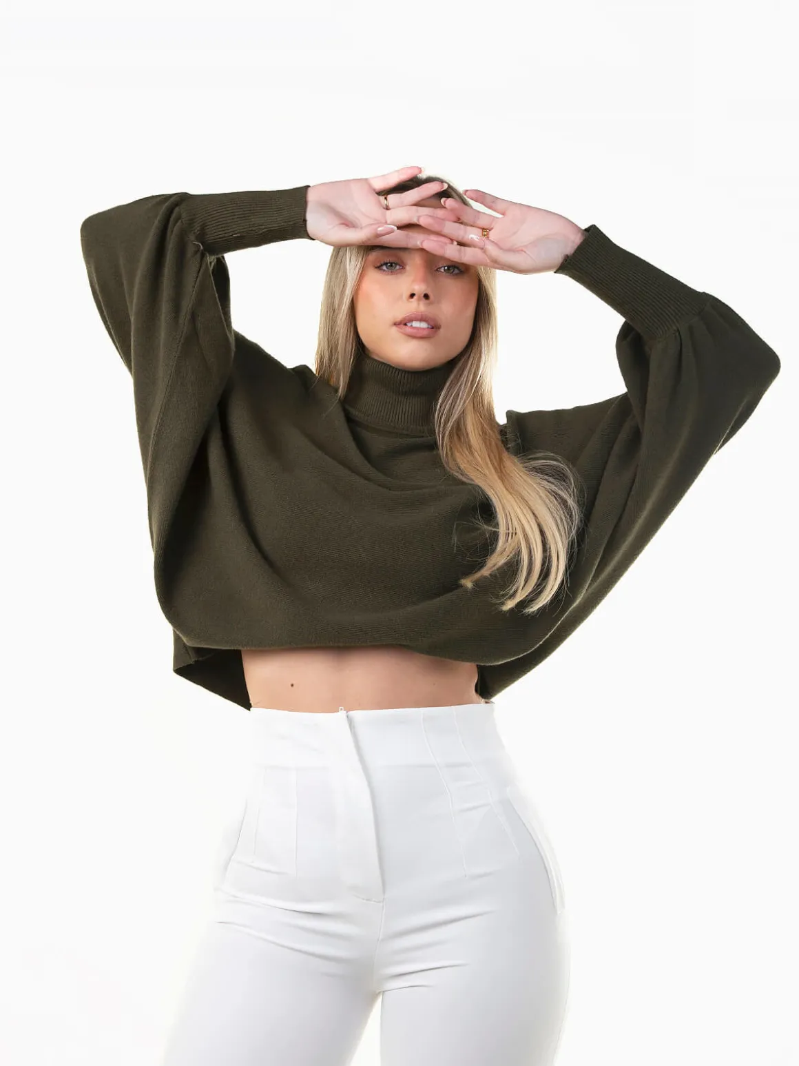 Camisola malha manga morcego