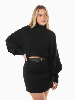 Camisola malha manga morcego