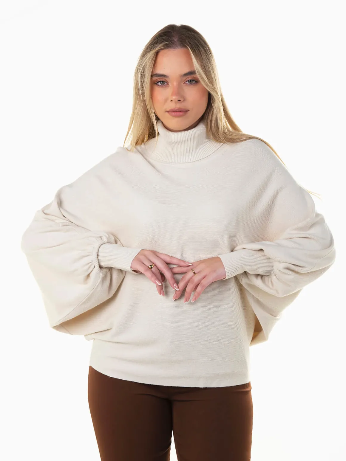 Camisola malha manga morcego