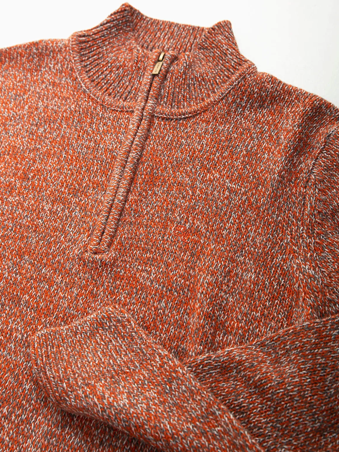 Camisola malha mesclada com fecho