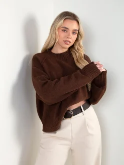 Camisola malha oversized gola perkins