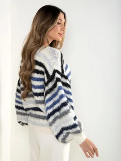 Camisola malha oversized às riscas