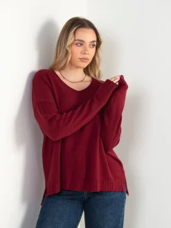 Camisola malha oversized com aberturas