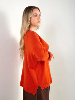 Camisola malha oversized com aberturas