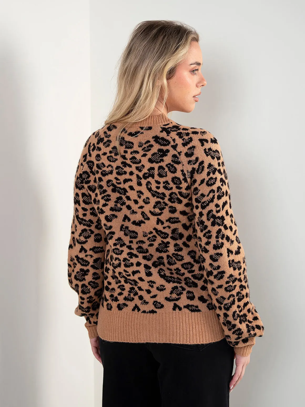 Camisola malha padrão leopardo