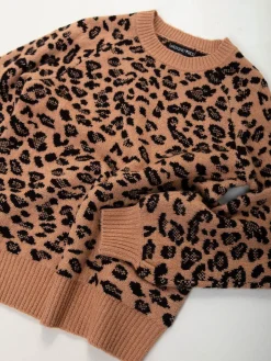 Camisola malha padrão leopardo