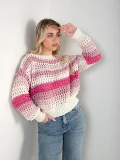 Camisola malha perfurada oversized