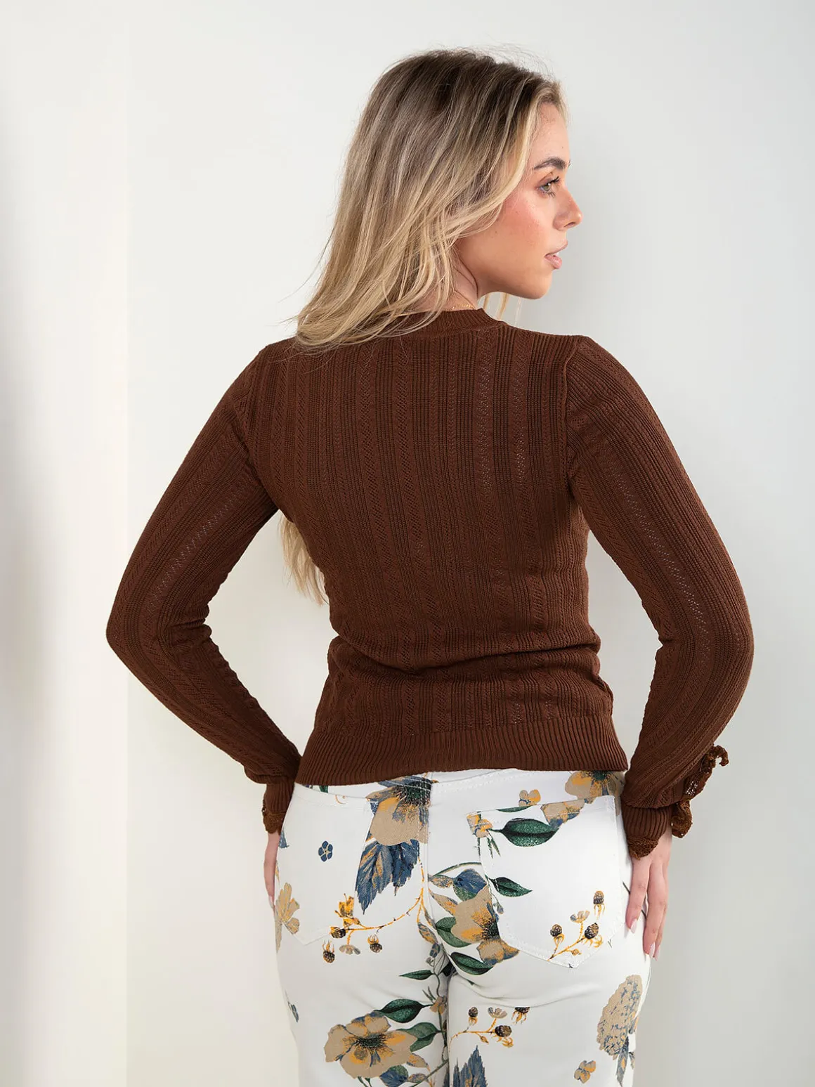 Camisola malha ponto aberto