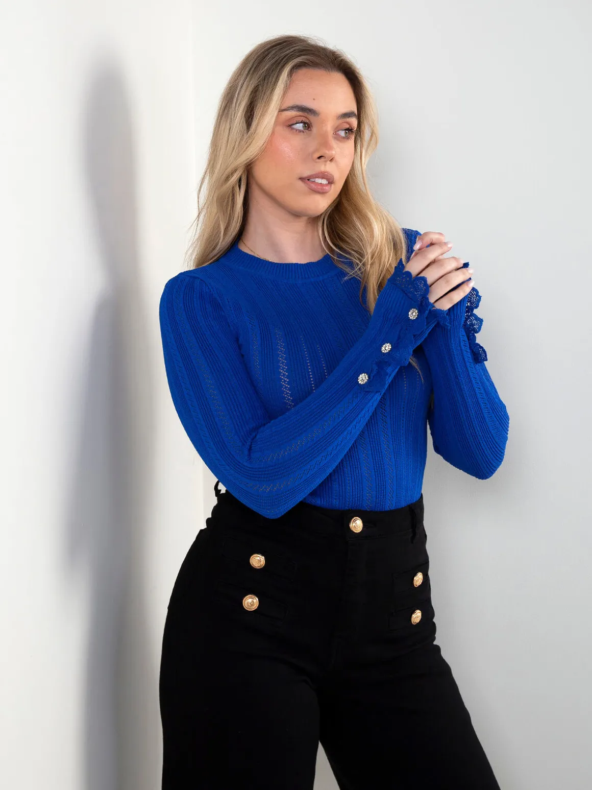 Camisola malha ponto aberto