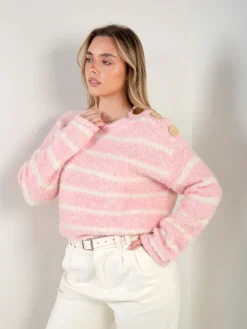 Camisola malha riscas mistura lã