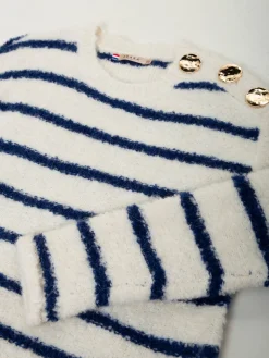 Camisola malha riscas mistura lã