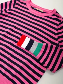 Camisola malha riscas punhos contrastantes