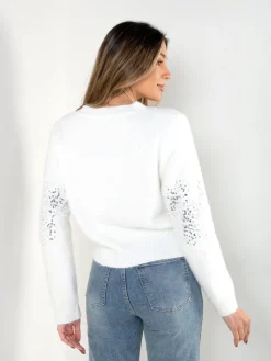 Camisola malha suave com lantejoulas