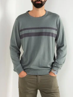 Camisola malha verde com detalhe