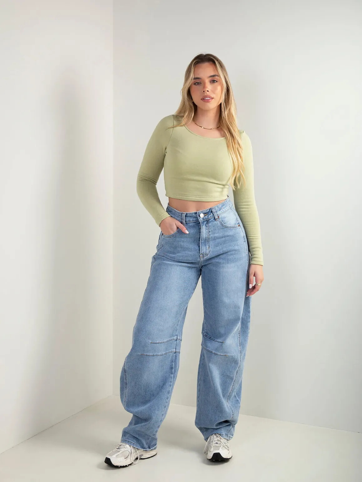 Camisola manga comprida interior polar