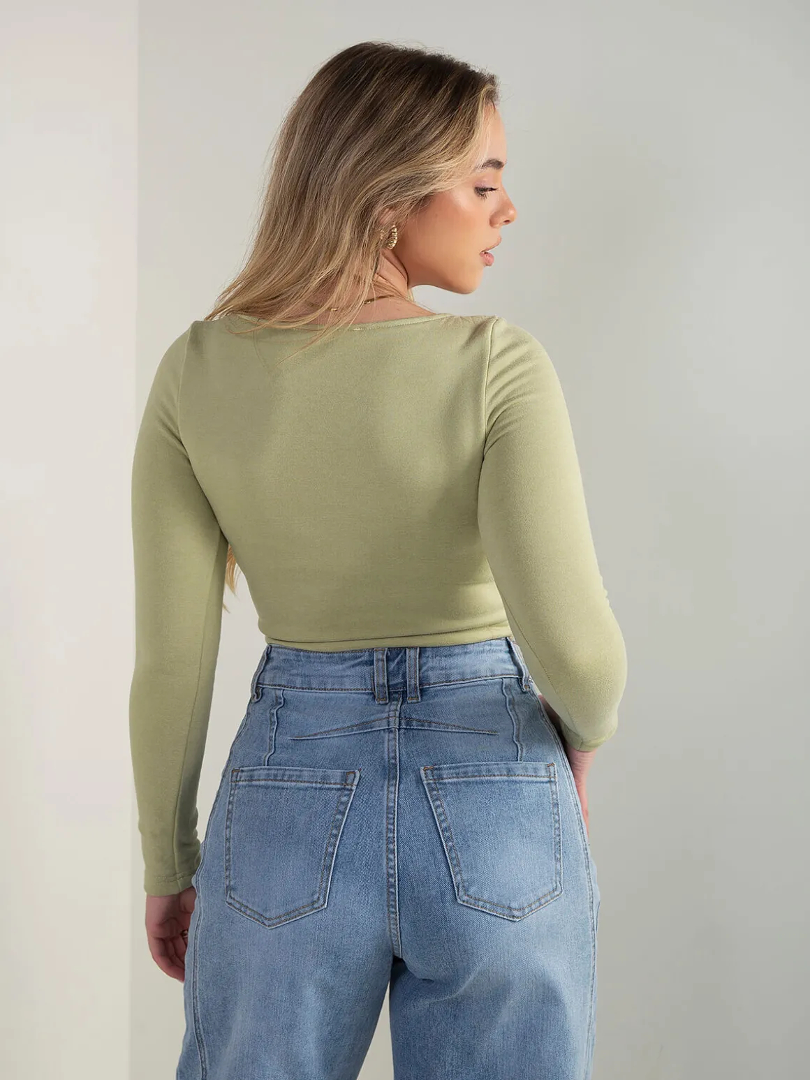 Camisola manga comprida interior polar