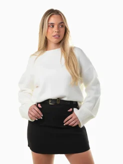 Camisola oversized malha decote redondo