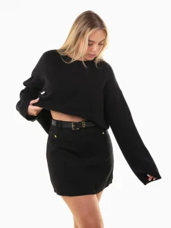 Camisola oversized malha decote redondo