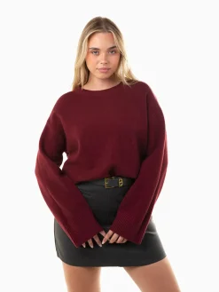 Camisola oversized malha decote redondo