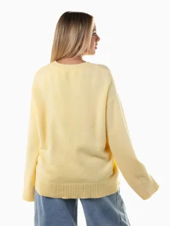 Camisola oversized malha decote redondo