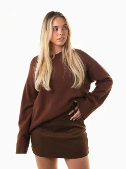 Camisola oversized malha decote redondo