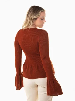 Camisola peplum malha canelada