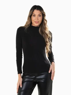 Camisola polar fina com gola subida