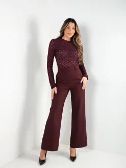 Camisola renda manga comprida