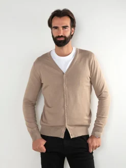 Cardigan com gola em V