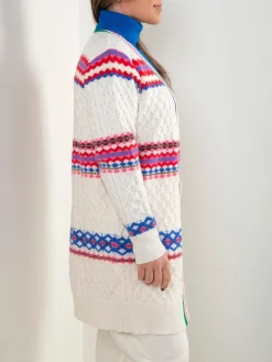 Casaco aberto malha trabalhada