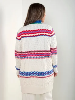 Casaco aberto malha trabalhada