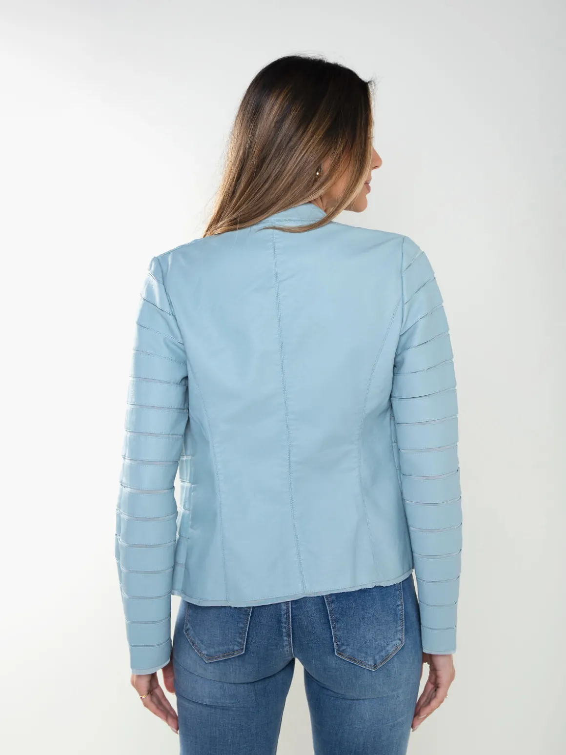 Casaco biker efeito pele