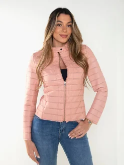 Casaco biker efeito pele