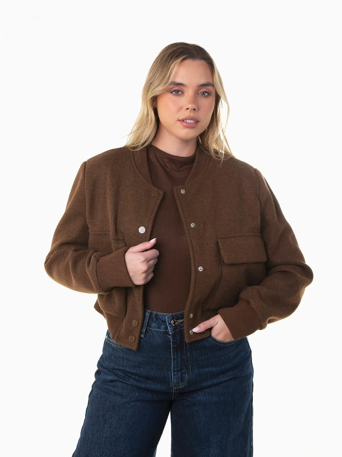 Casaco bomber com bolsos