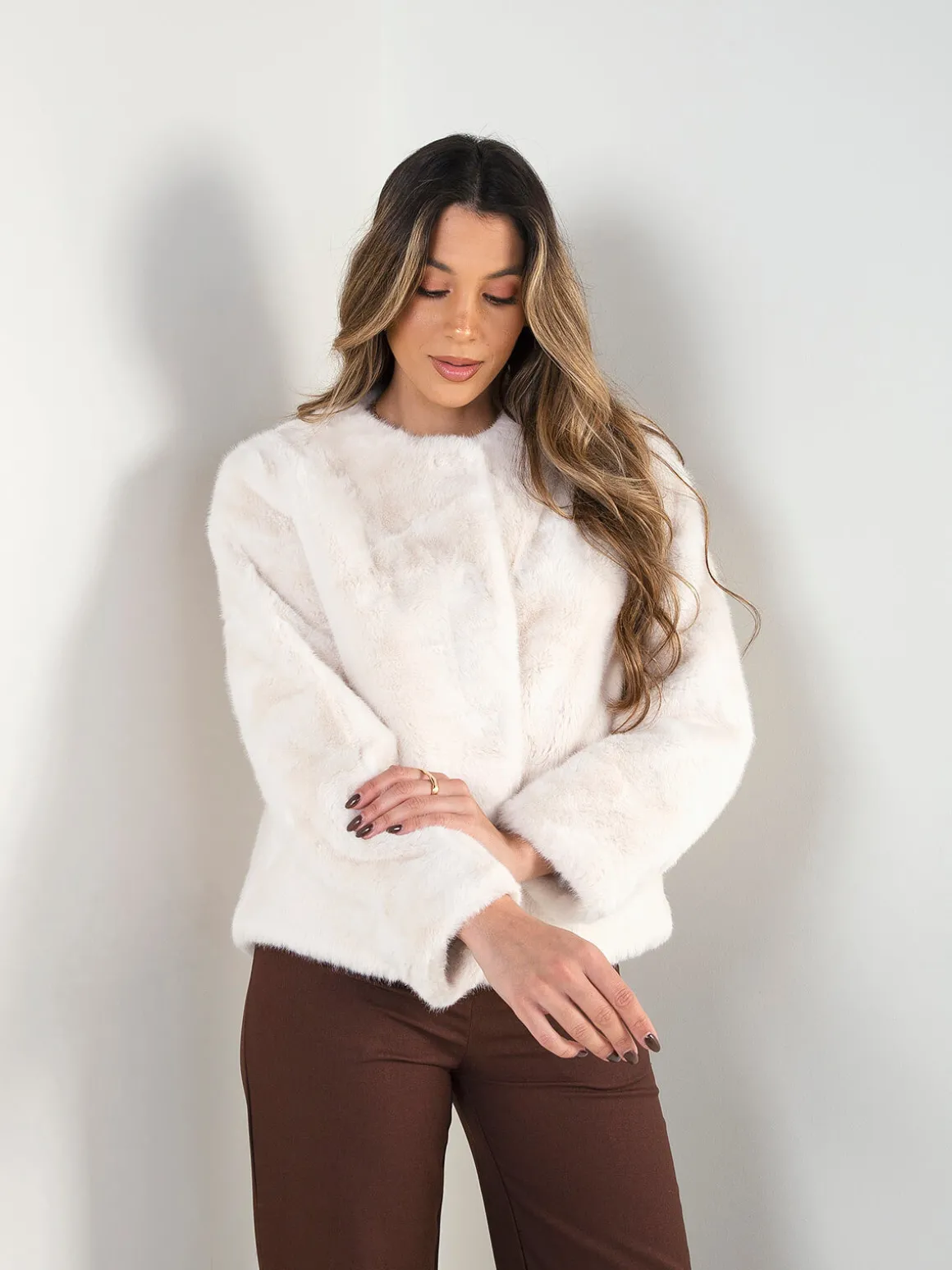 Casaco com pelo suave