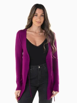 Casaco comprido de malha