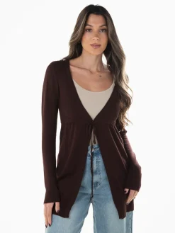 Casaco comprido de malha