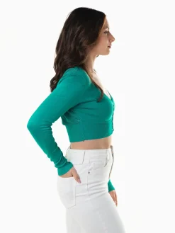 Casaco curto malha com estrutura