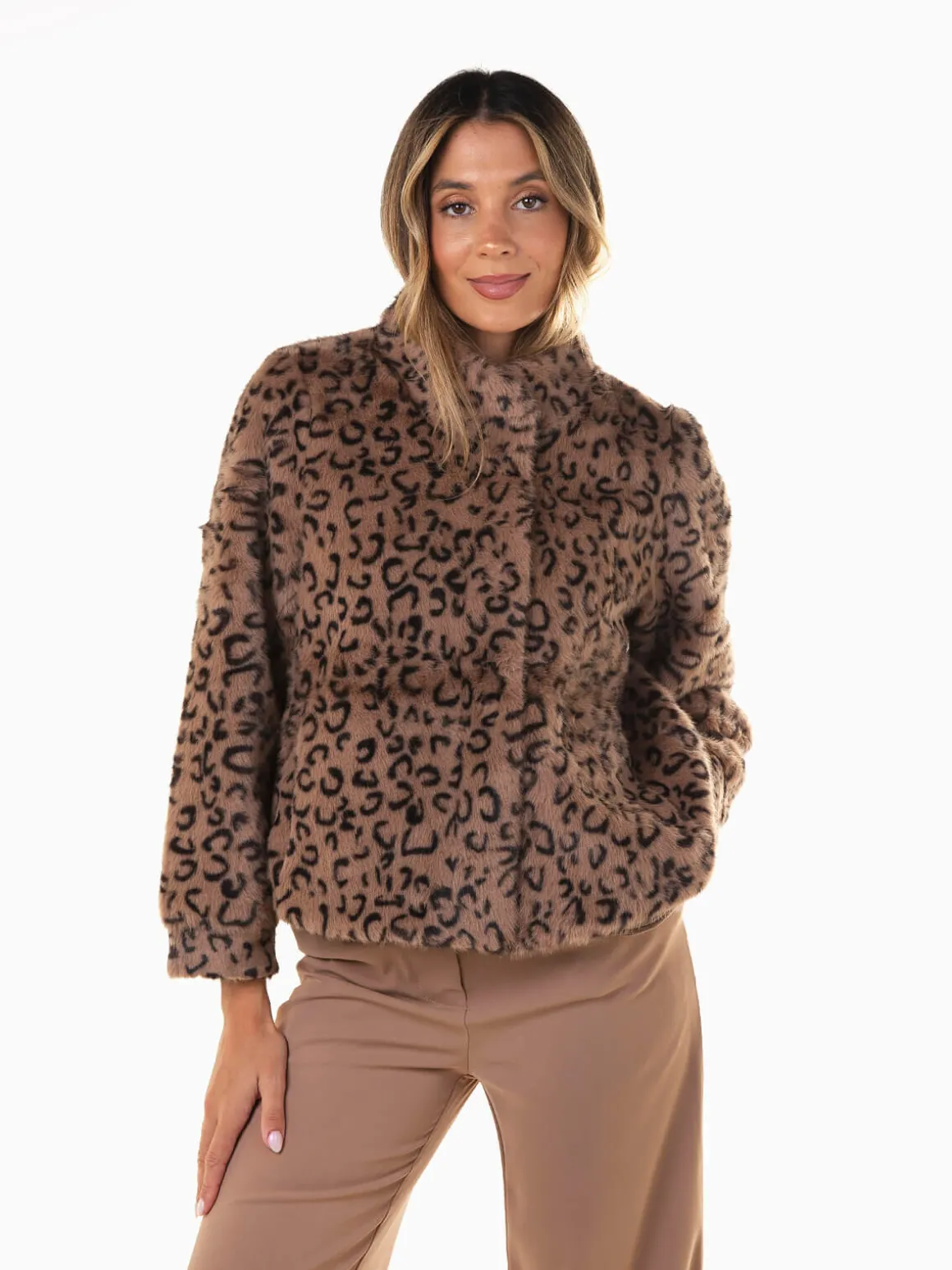 Casaco de pelo animal print