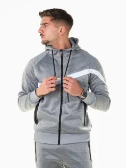 Casaco desportivo color block com capuz