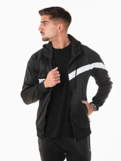 Casaco desportivo color block com capuz