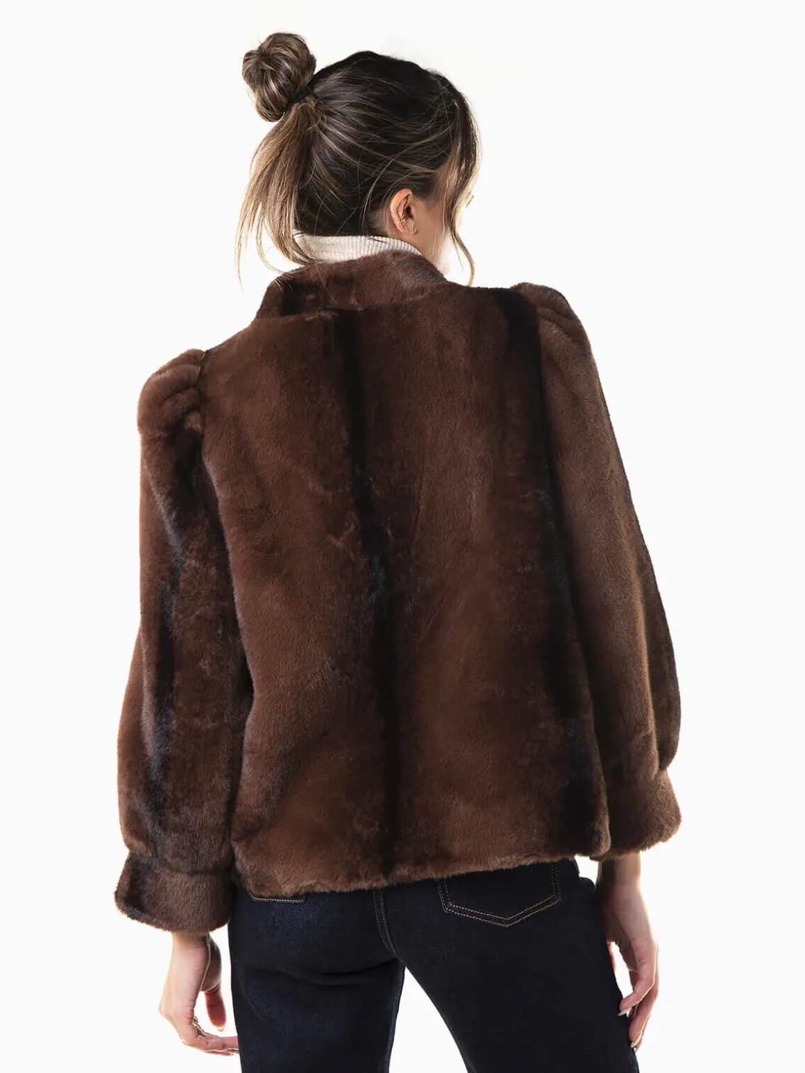 Casaco efeito pelo manga abalonada