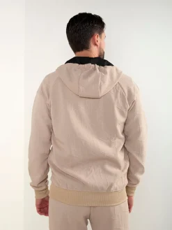 Casaco fato treino malha texturizada