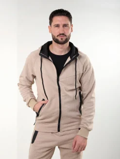 Casaco fato treino malha texturizada