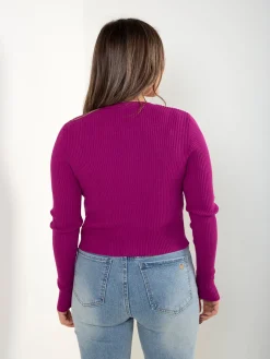 Casaco justo malha canelada