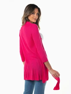 Casaco malha aberta manga 3/4