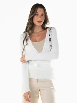 Casaco malha com bordados