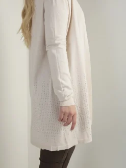 Casaco malha comprido com strass