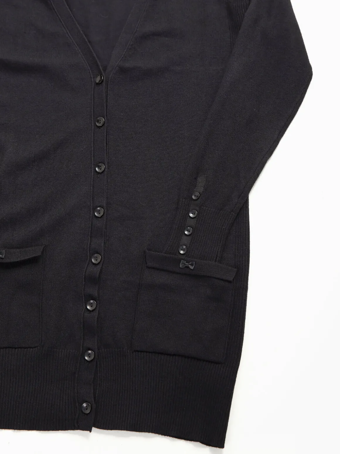 Casaco malha comprido com laços